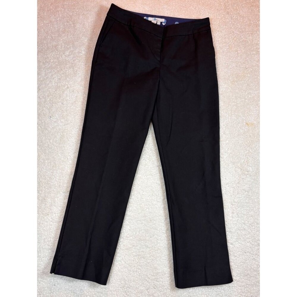 Boden Richmond Trousers Womens 6P Black Slim Leg Ankle Slit Workwear